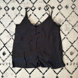 Q2 Black Silk Lace Camisole